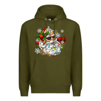 Army Green santa with sunglasses christmas Premium Hoodie - Zillion Design Studio