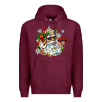 Burgundy santa with sunglasses christmas Premium Hoodie - Zillion Design Studio