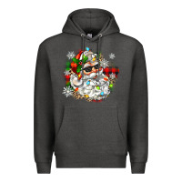 Charcoal Heather santa with sunglasses christmas Premium Hoodie - Zillion Design Studio