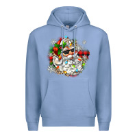 Colony Blue santa with sunglasses christmas Premium Hoodie - Zillion Design Studio