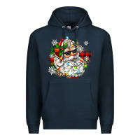 Navy santa with sunglasses christmas Premium Hoodie - Zillion Design Studio