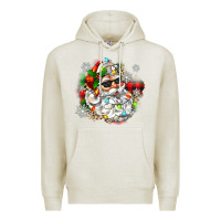 Oatmeal Heather santa with sunglasses christmas Premium Hoodie - Zillion Design Studio