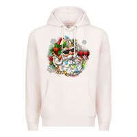 Pale Pink santa with sunglasses christmas Premium Hoodie - Zillion Design Studio