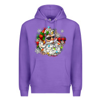 Purple santa with sunglasses christmas Premium Hoodie - Zillion Design Studio