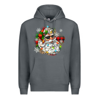 Rock santa with sunglasses christmas Premium Hoodie - Zillion Design Studio