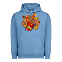 Pigment Pebble Blue Softball afro girl sneakers Urban Hoodie - RanaPortraitStore