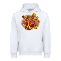 White Softball afro girl sneakers Urban Hoodie - RanaPortraitStore