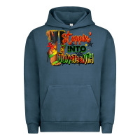 Pigment Midnight Navy Steppin' into Juneteenth black fashion girl Urban Hoodie - RanaPortraitStore