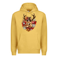 Antique Gold reindeer christmas Premium Hoodie - Zillion Design Studio