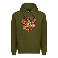 Army Green reindeer christmas Premium Hoodie - Zillion Design Studio