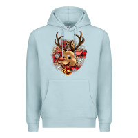 Blue Mist reindeer christmas Premium Hoodie - Zillion Design Studio
