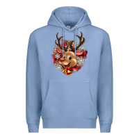 Colony Blue reindeer christmas Premium Hoodie - Zillion Design Studio