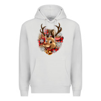 Dove Grey reindeer christmas Premium Hoodie - Zillion Design Studio
