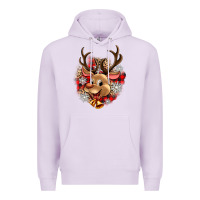 Lilac reindeer christmas Premium Hoodie - Zillion Design Studio
