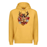 Mustard reindeer christmas Premium Hoodie - Zillion Design Studio