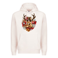 Pale Pink reindeer christmas Premium Hoodie - Zillion Design Studio