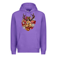 Purple reindeer christmas Premium Hoodie - Zillion Design Studio
