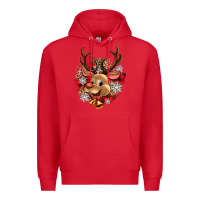 Red reindeer christmas Premium Hoodie - Zillion Design Studio