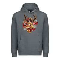 Rock reindeer christmas Premium Hoodie - Zillion Design Studio