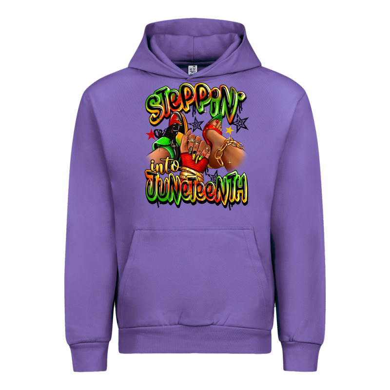 Steppin' Into Juneteenth Sneaker And Heel Afro Wom Urban Hoodie by RanaPortraitStore | Teevron