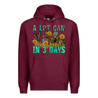 Burgundy a lot can happen in 3 days western Premium Hoodie - texasbilliewilder