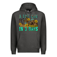Charcoal Heather a lot can happen in 3 days western Premium Hoodie - texasbilliewilder