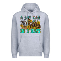 Heather Grey a lot can happen in 3 days western Premium Hoodie - texasbilliewilder