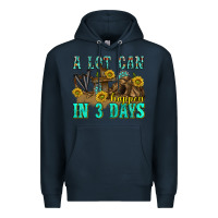 Navy a lot can happen in 3 days western Premium Hoodie - texasbilliewilder