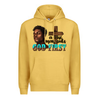 Antique Gold a wise man puts god first Premium Hoodie - texasbilliewilder