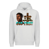 Dove Grey a wise man puts god first Premium Hoodie - texasbilliewilder