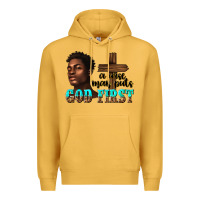 Mustard a wise man puts god first Premium Hoodie - texasbilliewilder