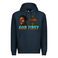 Navy a wise man puts god first Premium Hoodie - texasbilliewilder