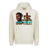 Oatmeal Heather a wise man puts god first Premium Hoodie - texasbilliewilder