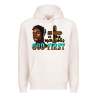 Pale Pink a wise man puts god first Premium Hoodie - texasbilliewilder