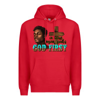 Red a wise man puts god first Premium Hoodie - texasbilliewilder