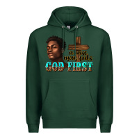 Sports Green a wise man puts god first Premium Hoodie - texasbilliewilder