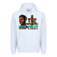 White a wise man puts god first Premium Hoodie - texasbilliewilder