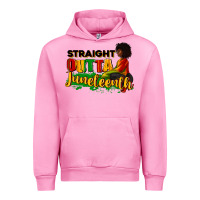 Fuchsia Pink Straight outta Juneteenth Urban Hoodie - RanaPortraitStore