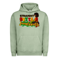 Pigment Oil Green Straight outta Juneteenth Urban Hoodie - RanaPortraitStore