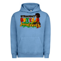 Pigment Pebble Blue Straight outta Juneteenth Urban Hoodie - RanaPortraitStore