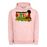 Pigment Salmon Straight outta Juneteenth Urban Hoodie - RanaPortraitStore