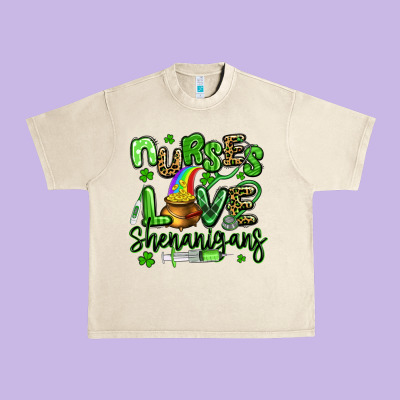 Nurses Love Shenanigans St Patricks Day Urban Heavy Tee Designed By Artiststas