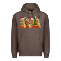 Coffee golden dogs with christmas Premium Hoodie - Zillion Design Studio
