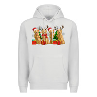 Dove Grey golden dogs with christmas Premium Hoodie - Zillion Design Studio