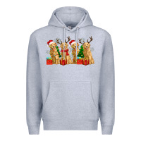 Heather Grey golden dogs with christmas Premium Hoodie - Zillion Design Studio
