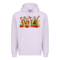 Lilac golden dogs with christmas Premium Hoodie - Zillion Design Studio