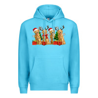 Ocean Blue golden dogs with christmas Premium Hoodie - Zillion Design Studio