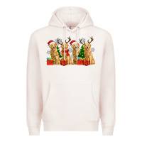 Pale Pink golden dogs with christmas Premium Hoodie - Zillion Design Studio