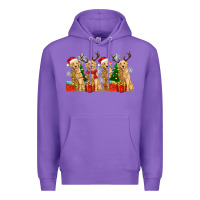 Purple golden dogs with christmas Premium Hoodie - Zillion Design Studio