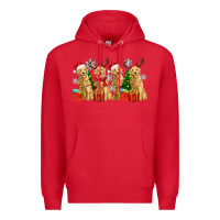 Red golden dogs with christmas Premium Hoodie - Zillion Design Studio